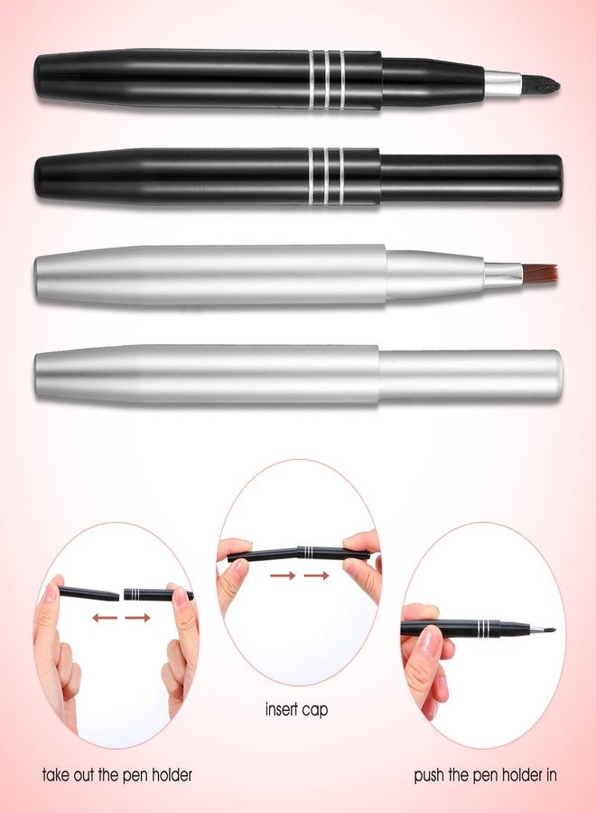 DOPENSPI 4 Pcs Retractable Lip Brush,Rounded Head Lipstick Brush Retractable Portable Lip Liner Brushes Lips Balm Applicator for Travel Makeup Kit - Image 4